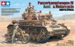 Tamiya 25208 - 1/35 German Tank Panzerkampfwagen IV Ausf.F & Motorcycle Set (North Africa)