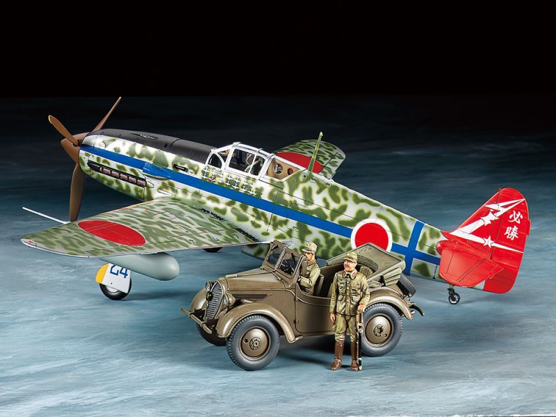 Tamiya 25203 - 1/48 Kawasaki Ki-61-Id Hien (Tony) & 4x4 Light Vehicle Korugane Set