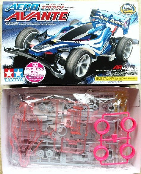 TAMIYA MINI 4WD AERO AVANTE AR CHASSIS CLEAR PINK BODY ITEM 95058