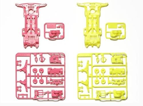 Tamiya 94905 - SuperII Fluorescent Chassis Pink/Yellow