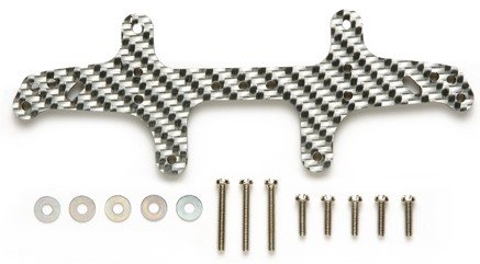 Tamiya 94867 - JR Rear Multi Roller Stay - Colored Carbon (3mm/Silver) [ Limited Item ]