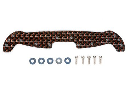 Tamiya 94963 - JR HG Carbon Wide Front Plate - For AR Chassis (2mm/Red Lame)
