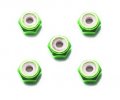 Tamiya 94907 - JR 2mm Aluminum Lock Nut Green 5 Pcs