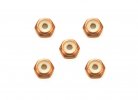 Tamiya 95556 - 2mm Aluminum Lock Nut (Orange, 5 Pcs.)
