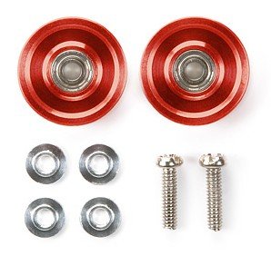 Tamiya 94860 - JR 13mm Aluminum Ball Race Rollers - Ringless/Red