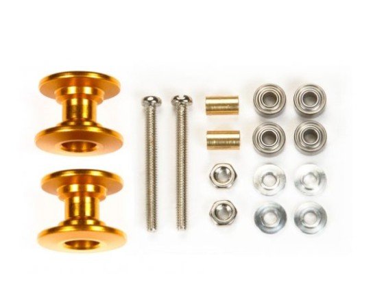 Tamiya 95581 - Lightweight Double Aluminum Rollers (13-12mm, Gold)