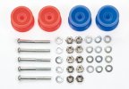Tamiya 15457 - JR Plastic Double Rollers - Low Friction Red/Blue 13-12mm