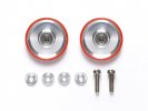 Tamiya 95580 - 17mm Aluminum Rollers w/Plastic Rings (Red)