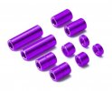 Tamiya 95520 - Aluminum Spacer 5 types (12/6.7/6/3/1.5mm) 2pc each ,Purple