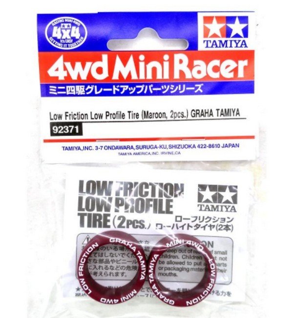 Tamiya 92371 - Low Friction Low Profile Tire (Maroon, 2pcs.) Graha Tamiya