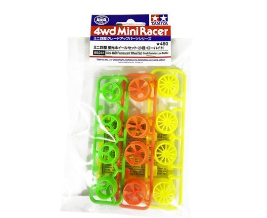Tamiya 95241 - Mini 4WD Fluorescent Small Diameter Wheels Low Profile (12pcs)