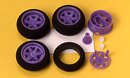 Tamiya 15137 - L.Dia.One-Way Wheel w/HP S.Tire