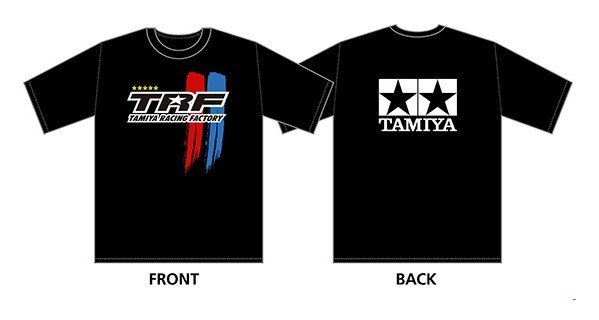 Tamiya 67295 - (Black,L Size) Tamiya Racing Factory TRF Stripe Logo Quick-Drying T-Shirt A Type