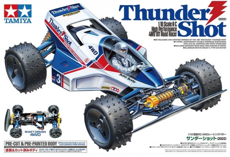 Tamiya 58706-60A 1/10 Thunder Shot 2022 Off-Road RC Car Kit (W/O ESC)