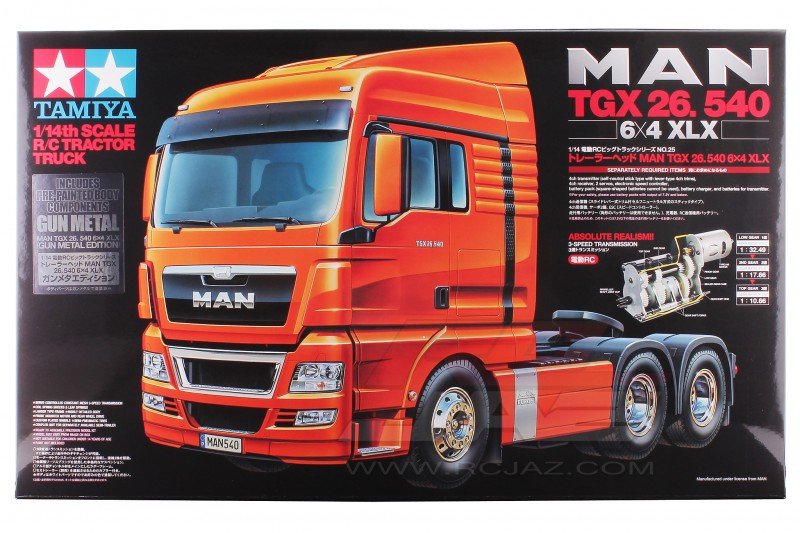 Tamiya 1:14 MAN Tractor Trucks TGX 26.540 6x4 Gun Metal EP RC Car On Road #56346