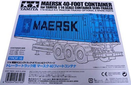 タミヤ 1/14 MAERSKコンテナトレーラー 1/14 Tamiya 40ft 3-Axle Maersk Container Semi-Trailer for 1