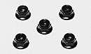 Tamiya 53162 - RC Anodized Flange Lock Nuts - 4mm (Black 5pcs) OP-162