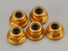 Tamiya 53161 - RC Anodized Flange Lock Nuts - 4mm (Gold 5pcs) OP-161