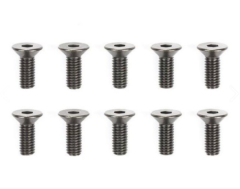 Tamiya 51627 - 3x8mm Countersunk Hex Head Screws (Steel, 10 Pcs.) SP-1627