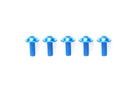 Tamiya 84108 - 3x6mm Aluminium Flange Screw Blue 5pcs