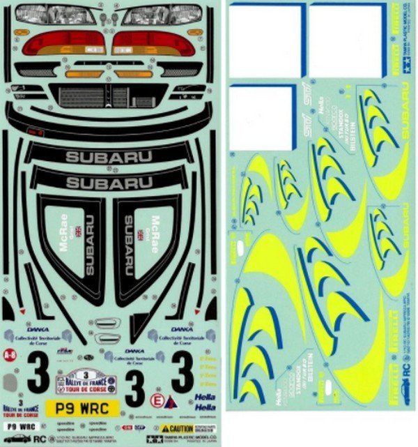 Tamiya 9495288 - Subaru Impreza WRC \'97 Decals / Stickers (without Masking Seal) for 58210