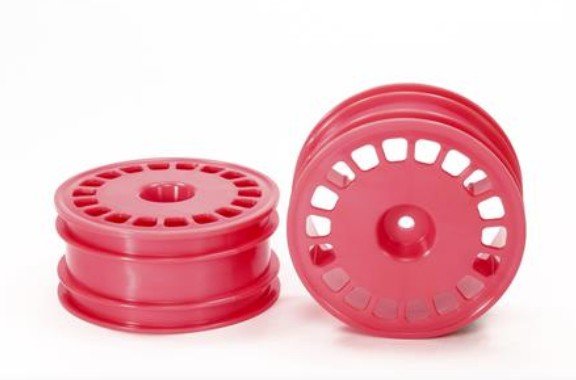 Tamiya 47398 - Large Dish Wheels (4WD Front, 62/25, Pink)
