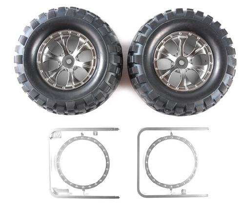 Tamiya 54483 - RC Rock Block Tires w/Tapered 6-Spoke Wheel for CC-01 OP.1483 OP-1483
