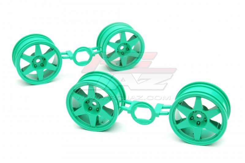 Tamiya 9335795 - 26mm Mesh Wheels (Green,4pcs) 58656 Mercedes-Benz 190E Debis TT-01 TYPE-E 1/10