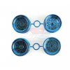 Tamiya 9335701 - RC Front + Rear Blue Plated Wheels For 58575/57861/CW01/Lunch Box/Midnight Pumpkin
