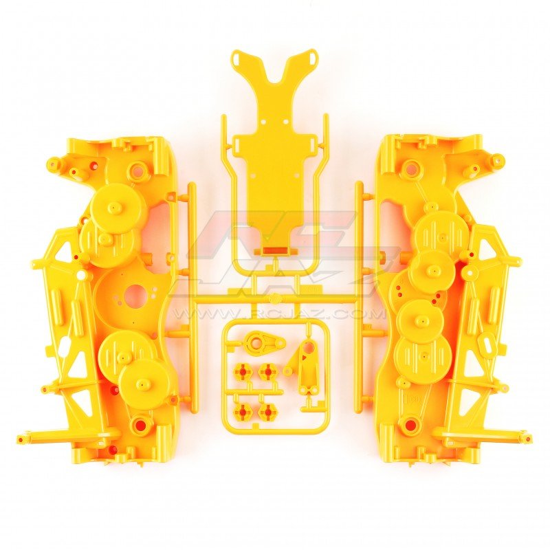 Tamiya 0008618 - GF01 Gear Box Housing ,D parts (Yellow, for 58589 Heavy Dump Truck) - 10008618