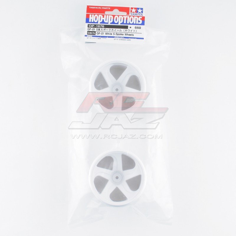 Tamiya 54676 - GF-01 White 5-Spoke Wheels OP-1676