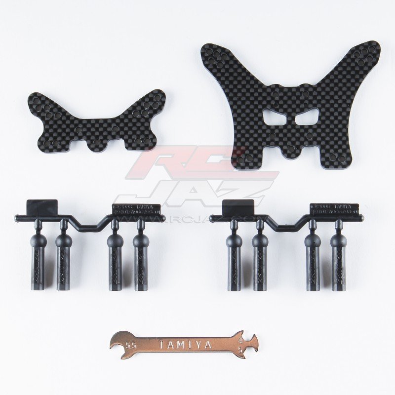 Front /& Rear Tamiya 54754 1//10 RC TT02B Carbon damper Stays