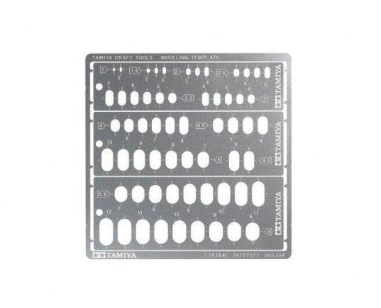 Tamiya 74154 - Modeling Template (Rounded Rectangles, 1-6mm)