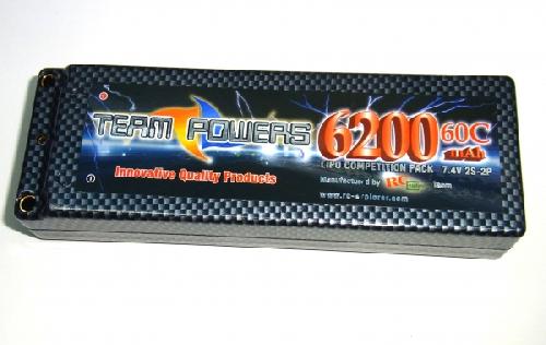 Team Powers 7.4V 6200mAH 60C LiPo Battery