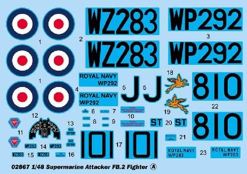 Trumpeter military assembly 02867 1/48 Super Marin "Attacker" FB.2 fighter model 