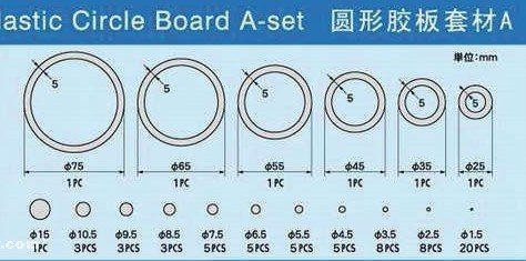 TRUMPETER Model Craft Master Tools Plastic Circle Board A-set 09937 P9937 TRUMPETER Model Craft Master Tools Plastic Circle Board A-set 09937 P9937