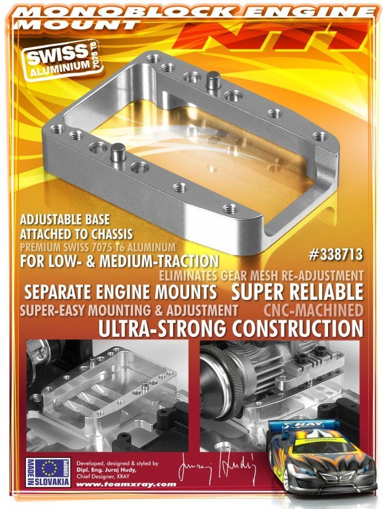 XRAY 338713 ALU MONOBLOCK ENGINE MOUNT