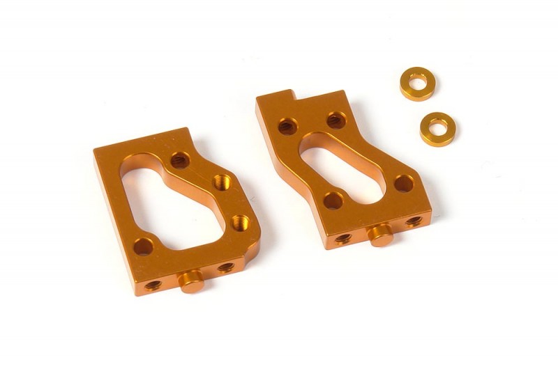 XRAY 336231-O Aluminum Radio Plate Mounts (L+R) - Swiss 7075 T6 - Orange