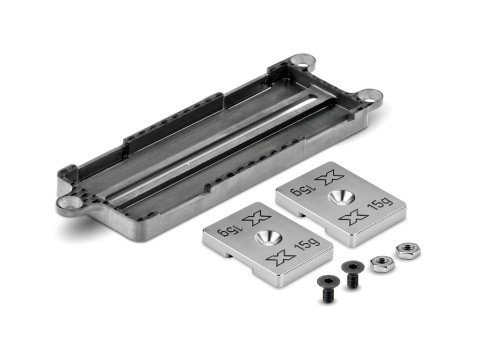 XRAY 336157 NT1/RX8 Carbon Battery Plate Adjustable Weight Balance - Set