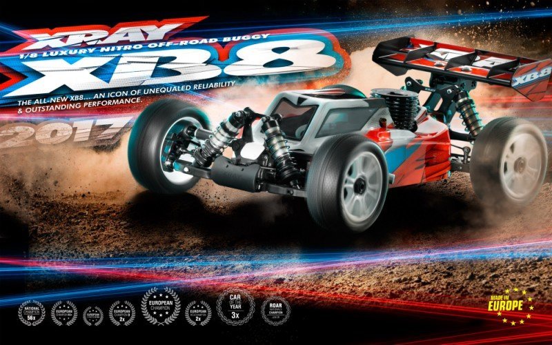 XRAY 350012 XB8 2017 Specs - 1/8 Luxury Nitro Off-road Car