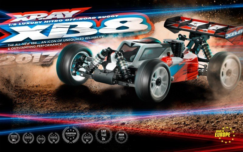 XRAY 350012-M4A XB8 - 2017 Specs - 1/8 Luxury Nitro Off-road Car W/Nova Mito4offA + 51016 Pipe Set