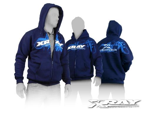 XRAY 395600XXXL Sweater Hooded with Zipper - Blue (XXXL)