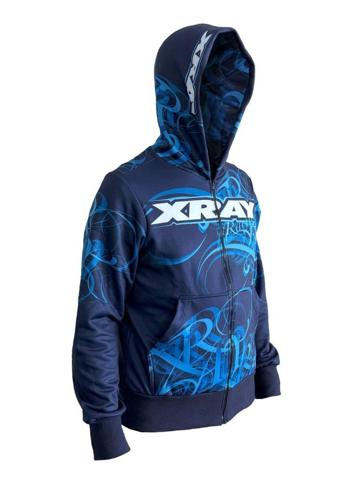 XRAY 395603XL - Junior Sweater Hooded With Zipper - HD Graphics - Blue (XL)