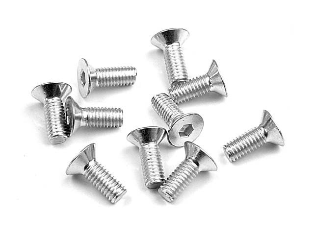 XRAY 904308 Hex Screw SFH M3x8 - Silver  (10)