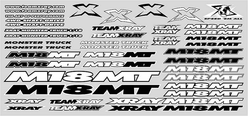 XRAY 397342 M18MT Sticker for Body - White