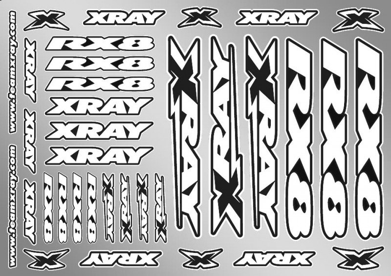 XRAY 397360 RX8 Sticker for Body - White